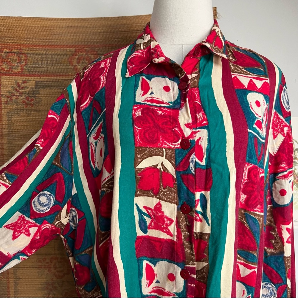 🍄5/$30 1980’s Funky Vintage Button Down - Picture 6 of 9